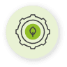 gear with little plant inside icon